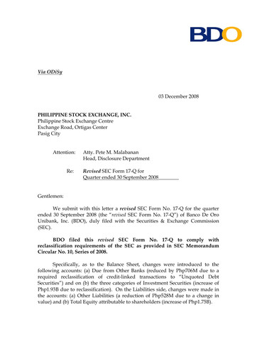 Thumbnail BDO Unibank Quarterly Report 2008-q3
