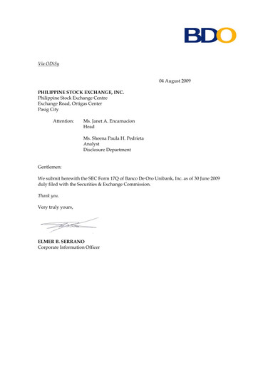Thumbnail BDO Unibank Quarterly Report 2009-q2