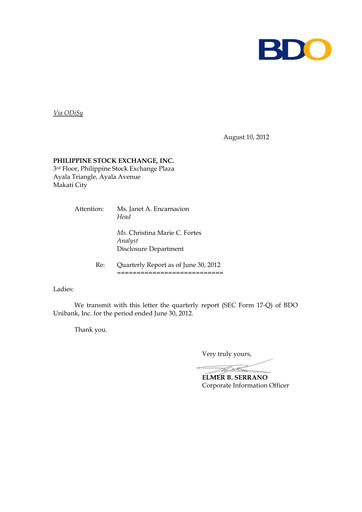 Thumbnail BDO Unibank Quarterly Report 2012-q2