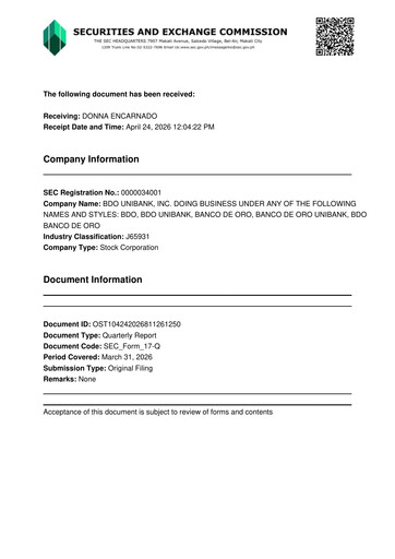 Thumbnail BDO Unibank Quarterly Report 2026-q1