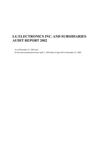 Thumbnail LG Electronics
 Financial Statement 2002