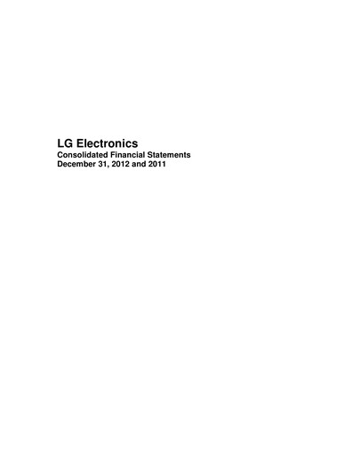 Thumbnail LG Electronics
 Financial Statement 2012
