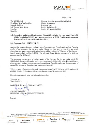 Thumbnail Kewal Kiran Clothing
 Quarterly Report 2026-q4