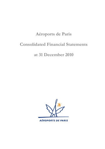 Miniature Aéroports de Paris Bilan financier 2010