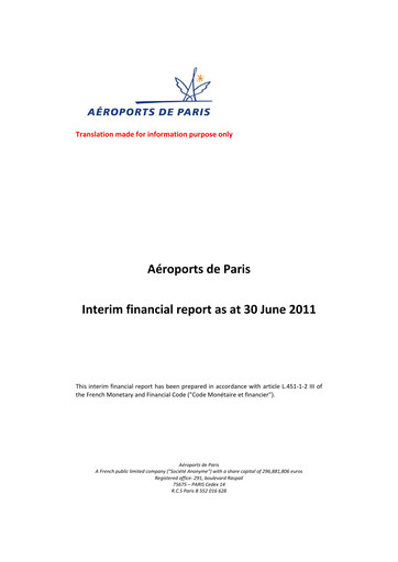 Thumbnail Aéroports de Paris Half-year Report 2011-h1