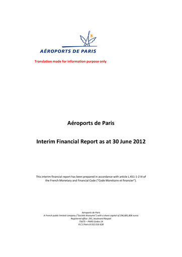 Thumbnail Aéroports de Paris Half-year Report 2012-h1