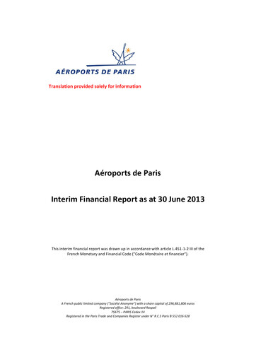 Thumbnail Aéroports de Paris Half-year Report 2013-h1