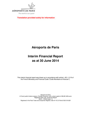 Thumbnail Aéroports de Paris Half-year Report 2014-h1