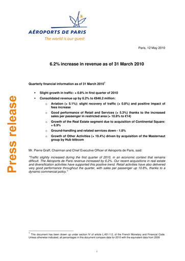 Thumbnail Aéroports de Paris Quarterly Report 2010-q1