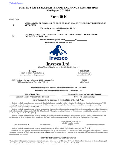 Thumbnail Invesco
 Annual Report 2011