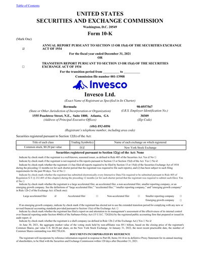 Thumbnail Invesco
 Annual Report 2021