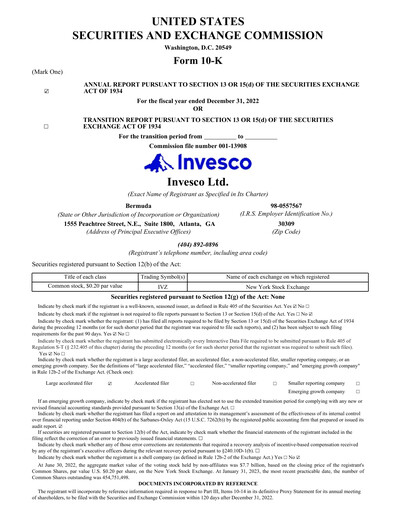 Thumbnail Invesco
 Annual Report 2022