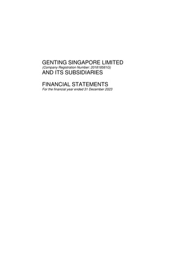 Thumbnail Genting Singapore Financial Statement 2023