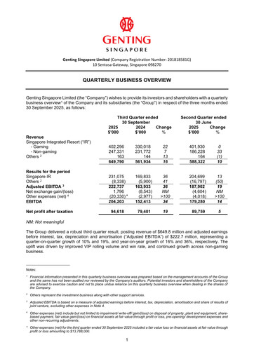Thumbnail Genting Singapore Quarterly Report 2025-q3