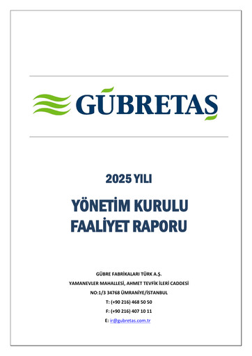 Thumbnail GÜBRETAŞ Annual Report 2025