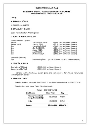 Thumbnail GÜBRETAŞ Quarterly Report 2009-q3