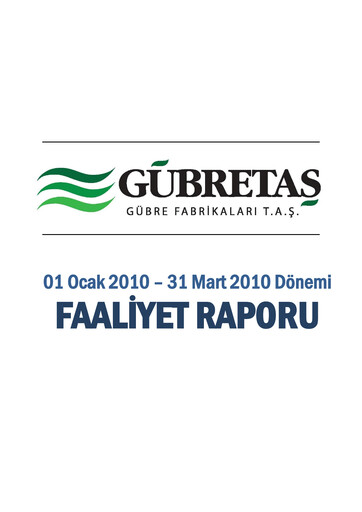 Thumbnail GÜBRETAŞ Quarterly Report 2010-q1