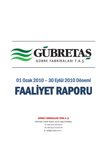 Thumbnail GÜBRETAŞ Quarterly Report 2010-q3