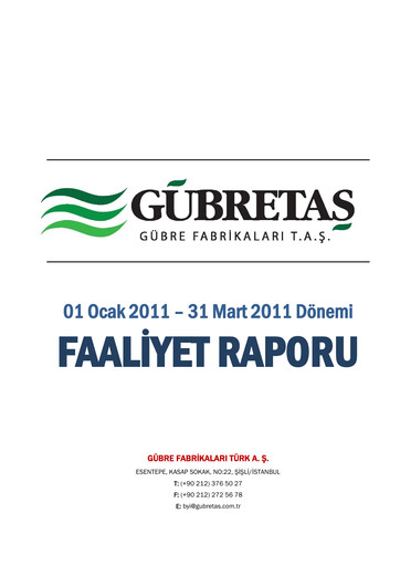 Thumbnail GÜBRETAŞ Quarterly Report 2011-q1