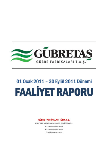 Thumbnail GÜBRETAŞ Quarterly Report 2011-q3