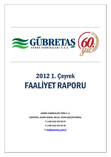 Thumbnail GÜBRETAŞ Quarterly Report 2012-q1
