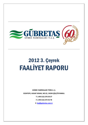 Thumbnail GÜBRETAŞ Quarterly Report 2012-q3
