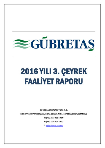 Thumbnail GÜBRETAŞ Quarterly Report 2016-q3