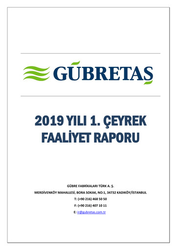 Thumbnail GÜBRETAŞ Quarterly Report 2019-q1