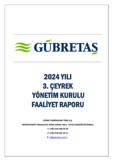 Thumbnail GÜBRETAŞ Quarterly Report 2024-q3