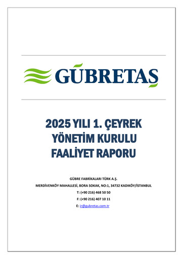 Thumbnail GÜBRETAŞ Quarterly Report 2025-q1