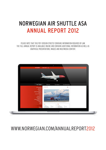 Thumbnail Norwegian Air Shuttle
 Annual Report 2012
