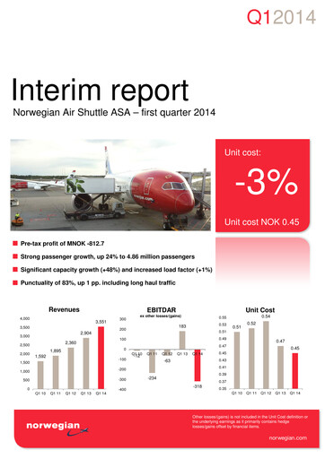 Thumbnail Norwegian Air Shuttle
 Quarterly Report 2014-q1