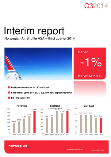 Thumbnail Norwegian Air Shuttle
 Quarterly Report 2014-q3