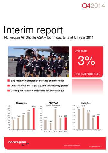 Thumbnail Norwegian Air Shuttle
 Quarterly Report 2014-q4