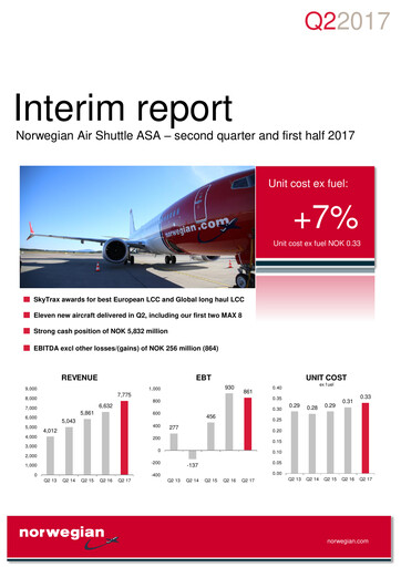 Thumbnail Norwegian Air Shuttle
 Quarterly Report 2017-q2