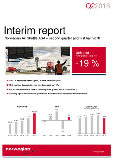 Thumbnail Norwegian Air Shuttle
 Quarterly Report 2018-q2