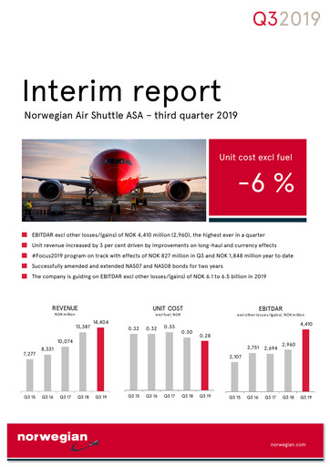 Thumbnail Norwegian Air Shuttle
 Quarterly Report 2019-q3
