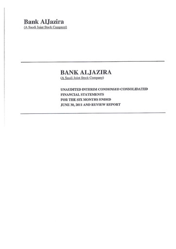 Thumbnail Bank AlJazira Financial Statement 2011-h1