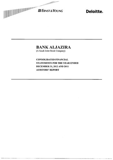 Thumbnail Bank AlJazira Financial Statement 2012