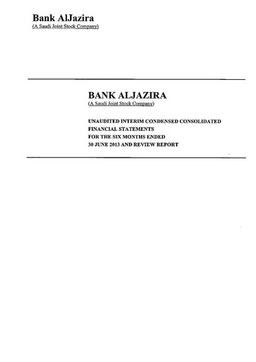 Thumbnail Bank AlJazira Financial Statement 2013-h1