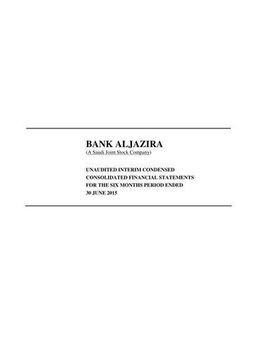 Thumbnail Bank AlJazira Financial Statement 2015-h1