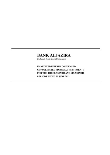 Thumbnail Bank AlJazira Financial Statement 2022-h1