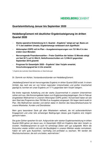 Thumbnail HeidelbergCement Quarterly Report 2020-q3