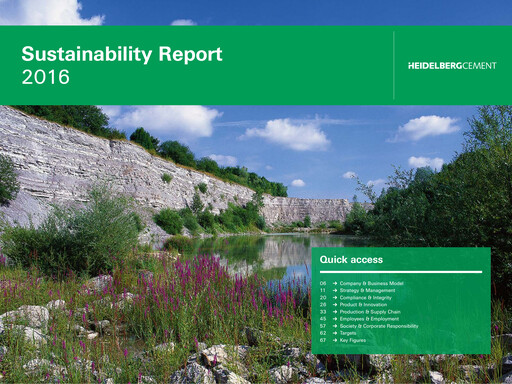 Thumbnail HeidelbergCement Sustainability Report 2016