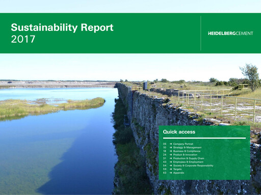 Thumbnail HeidelbergCement Sustainability Report 2017