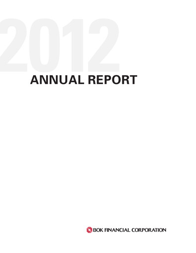 Thumbnail BOK Financial Annual Report 2012