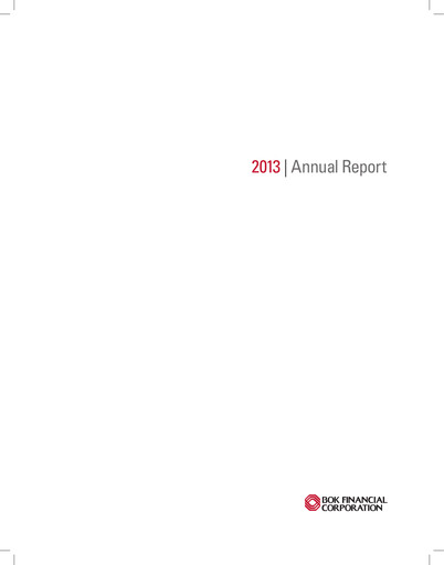 Thumbnail BOK Financial Annual Report 2013