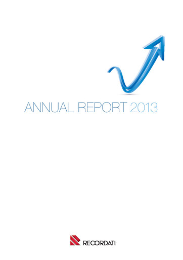 Thumbnail Recordati
 Annual Report 2013
