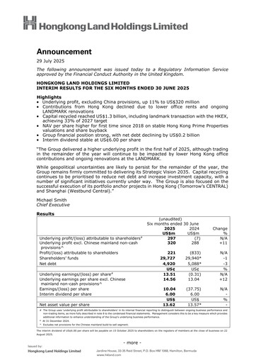 Thumbnail Hongkong Land
 Half-year Report 2025-h1