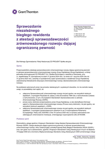 Thumbnail CD Projekt Sustainability Report 2024